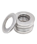 412 Piece Flat Washer Set In 304 Stainless Steel M4 To M12 For Screws And Bolts Includes Beefy Heavy Duty Fender Washers For Automotive And DIY Projects Durable Rust Resistant A2 70 Grade Hardware Assortment shown stacked