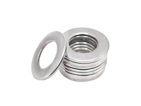 412 Piece Flat Washer Set In 304 Stainless Steel M4 To M12 For Screws And Bolts Includes Beefy Heavy Duty Fender Washers For Automotive And DIY Projects Durable Rust Resistant A2 70 Grade Hardware Assortment shown stacked