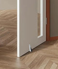Heavy Duty Sliding Door Track Rollers With Long Stem Brackets Bombproof Reinforced Steel And Nylon Build No Sweat DIY Closet Hardware Replacement Black installed on a closet door.