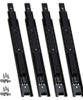 Beefy 4 Inch Heavy Duty Drawer Slides Full Extension Ball Bearing Side Mount 3-Section Rails 100 Lb Capacity, 2 Pairs with screws