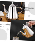 Premium Stainless Steel Long Spout Pour Over Kettle With Cool Touch Grip And Tight Sealed Lid, pouring water.