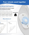 Self Adhesive Mini Caster Wheels For Kitchen Appliances 8 Pieces Universal 360 Degree Swivel Sliders load capacity 22 lbs