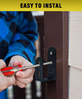Installation of Heavy Duty Door Security Bar Barricade Bracket For 2 By 4 Lumber Steel U Bracket Open Bar Holder