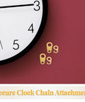 Clock face with 8 Piece Weight Driven Clock Chain Hook Set for Antique Grandfather Floor Clocks displayed on a red background