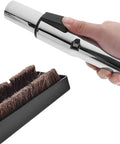 Hand holding wand of Hardwood Floor Vacuum Brush With 1-1/4 Inch Extension Wands Replacement Attachment For Most Vacuums.