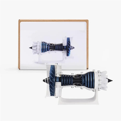 Jet Engine Model Components Kit 006 3D Printed Parts Set For Maker World Hardware Projects Two Sets High Detail Upgrade And Replacement Components For Jet Engine Building Dope Build. Two 3D-printed jet engine parts with stand and box