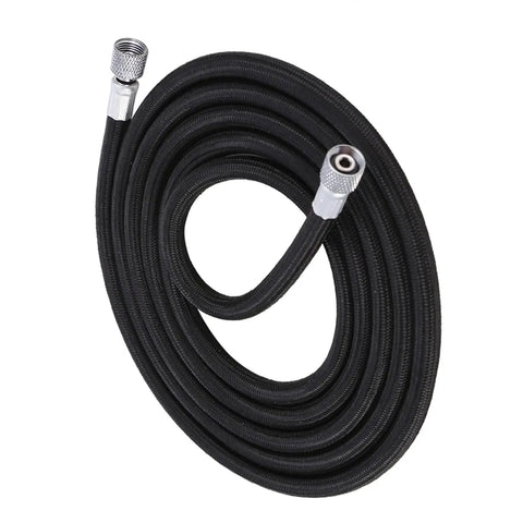 Heavy Duty Eva Airbrush Hose And Air Tube One Point Eight Meters in black with metallic fittings, flexible and kickproof design.