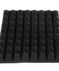 Top Shelf 2X12X12 Inch Pyramid Acoustic Foam Panels 12 Pack in black, high density sound proofing tiles for audio mixing.