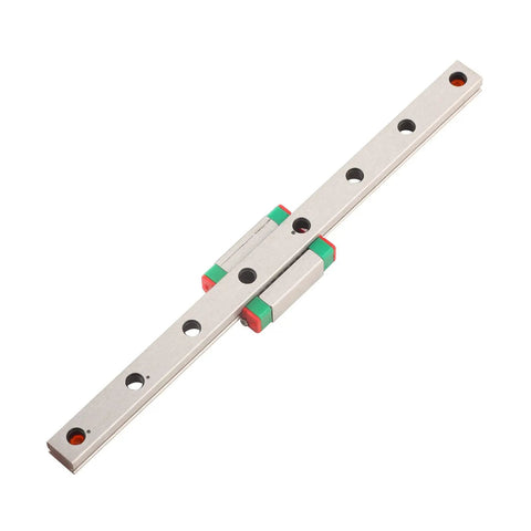 Miniature Linear Slide Bearing Kit With 9mm Stroke And 25mm Travel, Steel Lightweight Block, 100mm Compact Rail, 4 Point Design