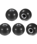 5 Pack M10 Threaded Ball Knobs, 35mm Diameter Thermoset Ball Knobs With Phenolic Steel Insert For Lathe, Milling, Drills, Valves, Gear Levers, Lawn Mowers And More, Black Built Tough For Everyday Work displayed in various angles