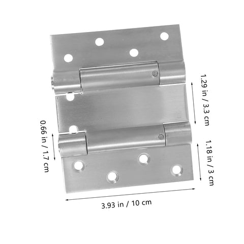 Front view of NUOBESTY metal double swinging door hinge with mounting plate and screw holes for gates/garage doors.