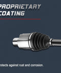 Close-up of Front CV Axle And Wheel Bearing Hub Assembly For Ram 1500 4X4 2012-2020 with proprietary coating against rust.