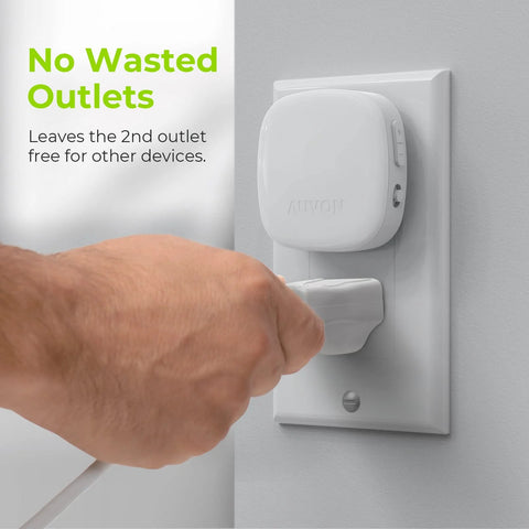 AUVON plug-in LED night light on wall outlet with motion sensor, white.