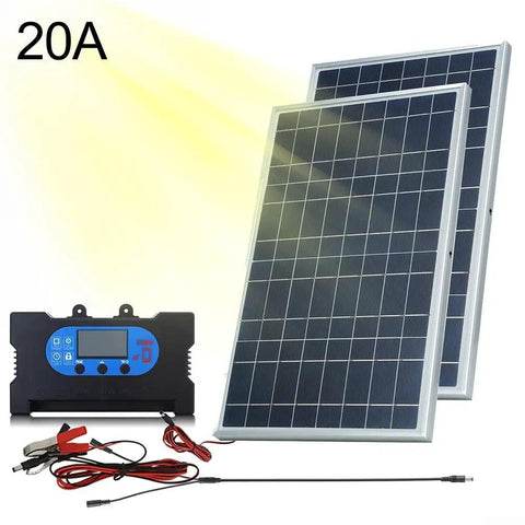 Image of Compact 10W Solar Panel Kit With Integrated Charge Controller for Smooth 12V Battery Charging and Efficient Monocrystalline Performance.