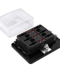 6 Way DC 12 To 32V Blade Fuse Box Holder With LED Warning Light And Protective Cover For Automotive Car Boat Marine Trike Plus Detailed Instruction Manual