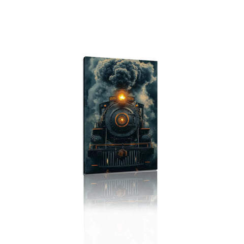 Vintage Steam Train Canvas Wall Art for Living Room Decor Retro Industrial Style Locomotive Artwork in High Definition Print on Durable Canvas