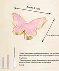 Gold Cabinet Knobs Set For Dresser Drawers And Closets, butterfly shaped pink brushed bow, metal door handle with screws