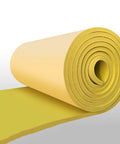Top Shelf Self Adhesive Soundproof Foam Roll For Garage Gyms And Bedroom Studios Killer Noise Blocking Acoustic Wall Pads Heavy Duty Heat Proof Yellow Polyurethane Cushioning 3 Centimeter Thickness Two Yard Roll close-up of rolled yellow foam.