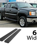 6 Inch Black Running Boards Kit For Chevy Silverado GMC Sierra 1999-2013 installed on double cab