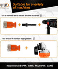 Diamond Hole Saw Kit With 12 Diamond Bits 5/8-11 Thread And SDS Adapter shown with hammer drill and angle grinder
