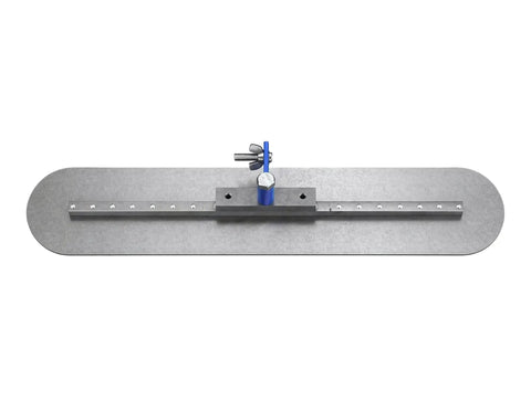 24 Inch By 5 Inch Round End Spring Steel Fresno Trowel With Swivel All Angle Bracket And Universal Handle Mount for concrete finishing