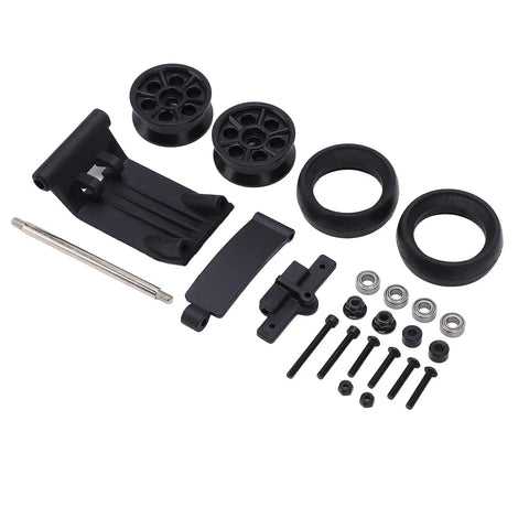 Head Up Wheel Upgrade Kit For 1x10 Off Road RC Cars With Wheelie Bar And Rubber Tire Skins, plastic columns, steel shaft