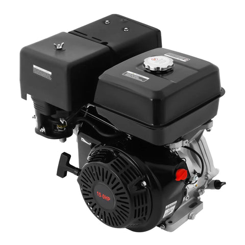 Beefy 15HP 420cc Gas Engine With Horizontal Shaft, 4 Stroke OHV Industrial Grade Replacement, 0.984in Shaft 25mm, Black
