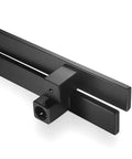 12 Inch Solid Stainless Steel Push Pull Door Handle Set For Barn Glass Doors Heavy Duty Built To Last 304 Stainless Steel Standoffs Matte Black Finish And Glass Pulls, close-up