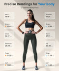 Woman using Big Display Bluetooth Smart Tape Measure For Fitness And Weight Loss, body measurements on screen