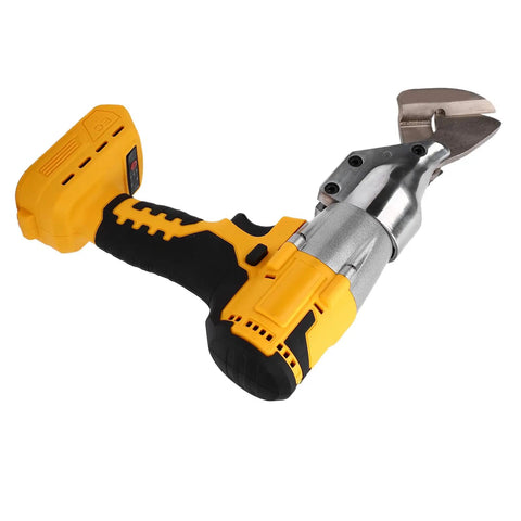 Ditch The Tether With These Badass Cordless Metal Shears Featuring A Spinning 360 Head For Easy Cutting, yellow and silver design.