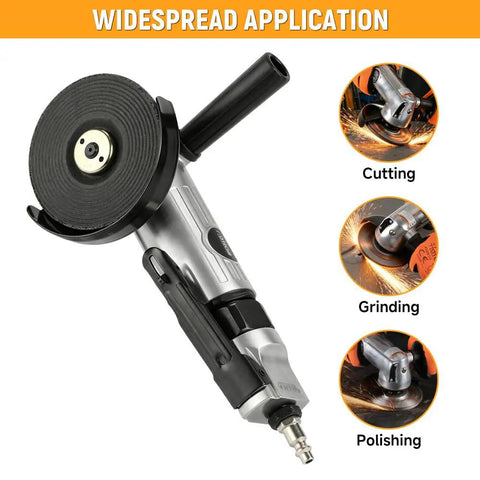 Badass 4 Inch Air Angle Grinder With Front Exhaust 10000 Rpm Pneumatic Metal Cutting And Grinding Tool showing cutting and grinding capabilities.