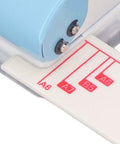 3 Hole Paper Punch Handheld DIY Hole Puncher With 5 Sheets Capacity Punch A4 To A7 Papers Light Blue Cover No Fuss Align Scale close-up