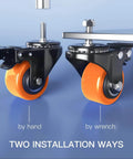 Two installation methods for Heavy Duty Stem Caster Wheels Set of 4 with 2 Inch Swivel Casters and 1 Inch Stem Length 1/4-20 Threaded Brakes
