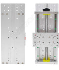 Front and side view of Beefed Up CNC Linear Rail Guide With 100mm Rails And 1605 Ballscrew SFU1605 Slide Stage For DIY CNC Kit