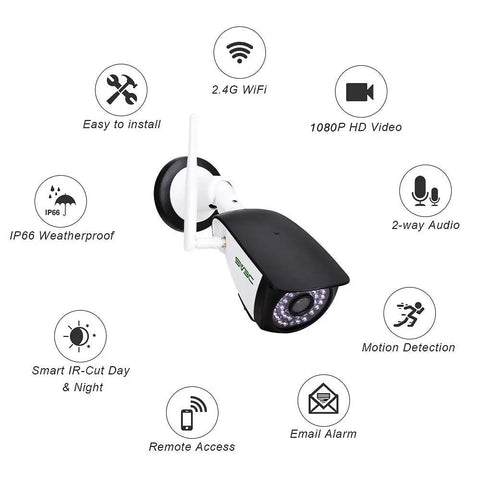 Outdoor WiFi Security Camera 2 Pack 1080P With Two Way Audio Crystal Clear Footage IP66 Waterproof Exterior Surveillance Cam Motion Detection ONVIF Compatible RTSP Ready Local SD Card Support Up To 128GB Easy Remote Viewing