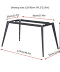 Built Tough Heavy Duty Steel Table Legs For Modern Industrial Diy Furniture Projects Rock Solid Iron Frame Base with dimensions shown.