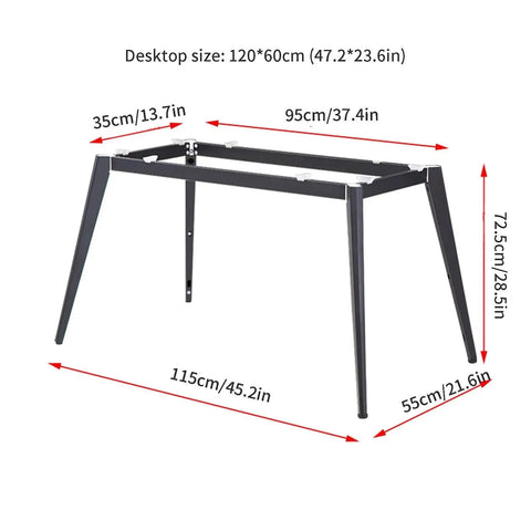 Built Tough Heavy Duty Steel Table Legs For Modern Industrial Diy Furniture Projects Rock Solid Iron Frame Base with dimensions shown.