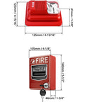 Wired Emergency Sound And Light Fire Alarm Station With 12 And 24V DC Power Strobe Siren Horn Dual Action Manual Call Point