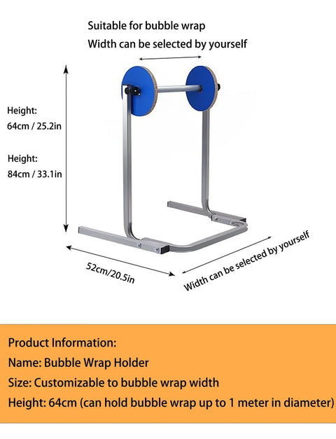 Heavy Duty Bubble Wrap Dispenser Stand With Reinforced Galvanized Steel Roll Holder For Lightning Fast Warehouse Packing And Shipping Station Workflow One Person Operation Is A No Brainer For Daily Fulfillment Grind, adjustable bubble wrap holder.