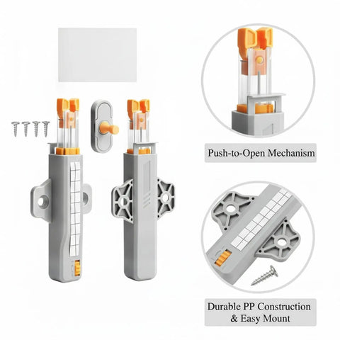 Push To Open Cabinet Latch With Hidden Rebounder Mechanism For Handle Free Doors Includes Screws And Tape durable latch