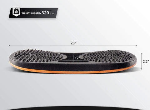 All Day Comfort Standing Desk Balance Board Mat For Anti Fatigue Relief At Home And Office Wobble Board in Obsidian Black, side view