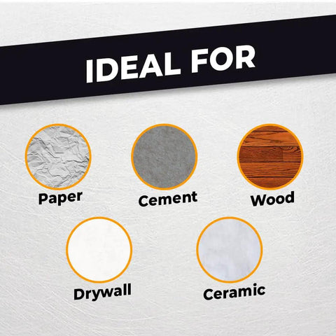 Half Inch Masking Tape for General Purpose and Painting, shown ideal for paper, cement, wood, drywall, and ceramic surfaces.