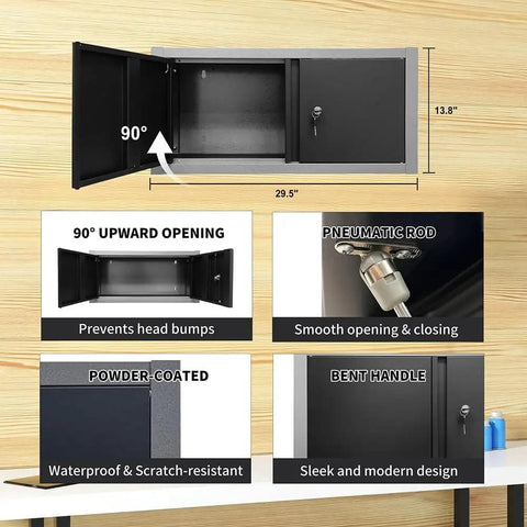 Built Tough Metal Wall Cabinet With Lockable Doors For Kitchen Garage And Office Heavy Duty Steel Wall Storage Chest Easy Assembly Secure Locking Rust Resistant Spacious Shelving For Tools And Supplies