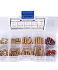 Brass M3 Standoff Kit With Screws, Washers, Nuts, And Hex Spacers For 140 Piece Electronics Hardware Set For Circuit Boards And Computer Connectors Durable Slick DIY Project Kit in organizer case