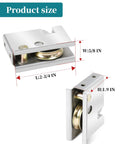 Sliding Patio Door Rollers One And One Half Inch Steel Ball Bearing Rollers Two Pack Adjustable Height Silver Finish Compatible With Pella Doors After 1992 Durable Stainless Steel Construction For Lasting Reliability And Quiet Smooth Operation On Track shown with dimensions