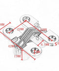 Drawing of Hidden 8x42MM Concealed Cross Door Hinge with 180 Degree Swing and dimensions for wood doors and cabinets.