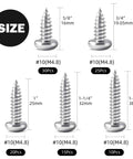 Go-To Assorted Self Tapping Screws Kit For Wood And Drywall With 100 Pcs Of 304 Stainless Steel Truss Head Sheet Metal Screws In Five Sizes