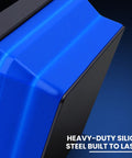 Close-up of Foldable Magnetic Parts Tray Set 4 Pack Color Coded Collapsible with strong magnetic base, blue section.