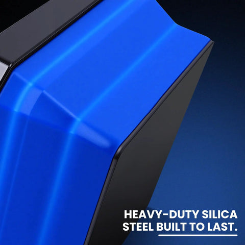 Close-up of Foldable Magnetic Parts Tray Set 4 Pack Color Coded Collapsible with strong magnetic base, blue section.