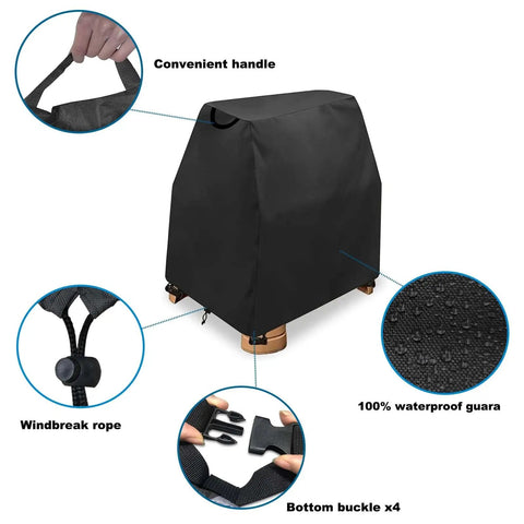 Kid Friendly Water Table Cover For Outdoor Use, Universal Fit 41 X 25 X 33 Inches, All Weather Waterproof Dustproof Shield To Keep Splash Ponds And Rain From Mess, Fits Most Water Tables, Black. Features convenient handle, waterproof material, and secure buckles.